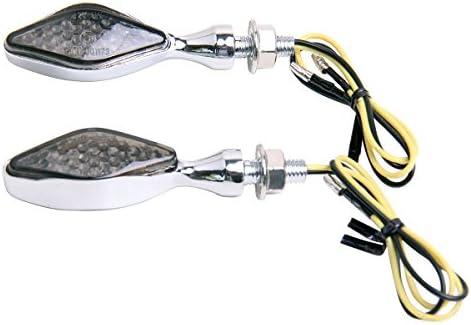 Motortogo Chrome Short Mini LED Turn Signal Lights Indicadores Blinkers compatíveis para Kawasaki KX450F