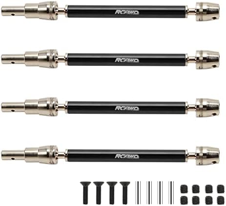 RCAWD PARA 1/10 ARRMA PACASTA 4S V2 & KRATON 4S V2 Atualizações de eixos de transmissão CVD, eixos de eixos de alumínio da junta peças de alumínio para#Ara311147#ARA4408V2#ARA4410V2 preto