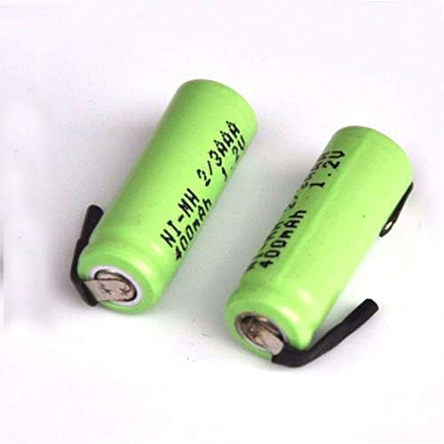 FCQLR Compatível para 5pcs 1.2V Ni-MH 2/3AAA Bateria recarregável 400mAh 2/3 célula AAA NIMH com pinos de solda para guias