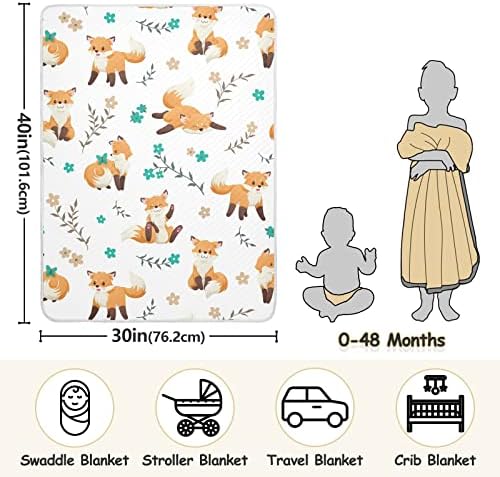 Cobertor de cubão de raposa cobertor de algodão para bebês, recebendo cobertor, cobertor leve e macio para berço, carrinho, cobertores