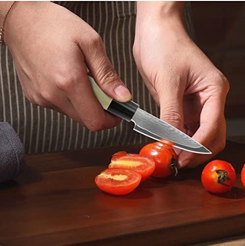 Conjunto de facas, 5 PCs Kitchen Knives Set Damascus Steel Japanese Santoku Sushi Salmon Petty Knife Utility Cleaver
