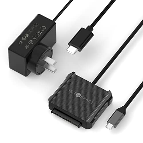 Setmspace SATA para cabo C USB, kit de adaptador de disco rígido USB 3,0 a 2,5 ”SATA III para conversor externo para transferência