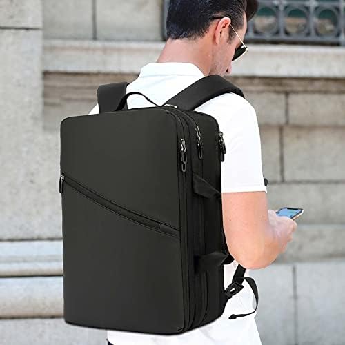 Mochila de laptop de viagem DWQOO Para homens, bagagem de transporte na mochila resistente à água para avião com sacos de armazenamento, bagpack de computador de 17 polegadas