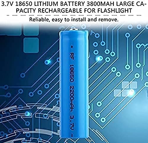 Morbex Bateria recarregável 2200mAh de alta capacidade de 3,7V Bateria de íons de lítio ICR 1200 ciclos de vida útil para lanterna LED, 4pcs