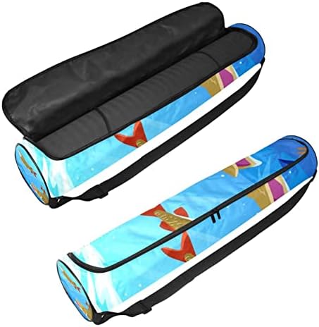 Ratgdn Yoga Mat Bag, Muskie no lago Exercício de ioga transportadora de tapete de ioga Full-zip