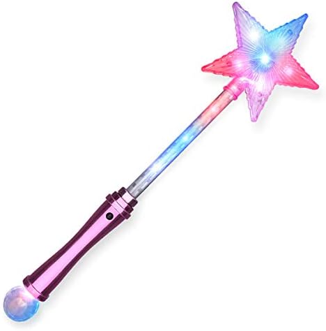 FlashingBlinkyLights Pink Super Star Princess Led Light Up Wand Magic for Kids