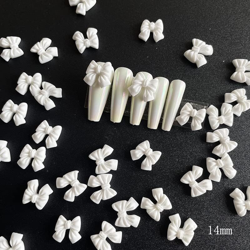 50pcs Brilhões de tamanho múltiplo de verão decoração de unhas fofas resina 3D Charms planos unhas brancas acessórios