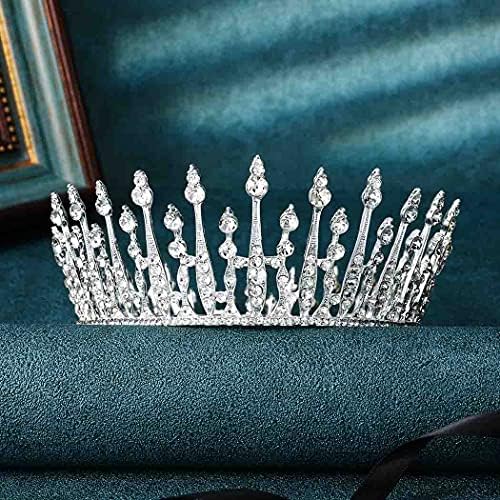 Kilshye prata tiaras rainha shinestone coroas de casamento tiara aniversario berbroil crown acessórios para mulheres e meninas