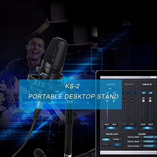 SJYDQ PORTABLE DESCESSÃO STAND STAND DE MICROPONONO, peso leve, ajuste, conector geral Easy encaixe