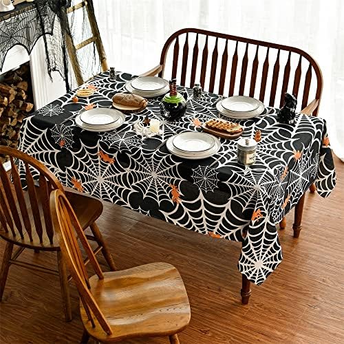 Toalha de mesa de Horaldaily Halloween 60x84 polegadas, padrão de aranha Padrão da teia