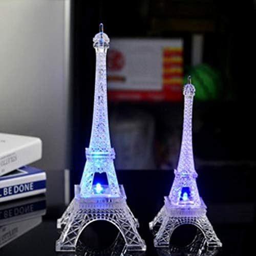 Nuobesty 2pcs Eiffel Tower Night Lights LED TABEL LAMPS RGB COR CORREGA LURNAMES EIFFEL TOWER ORNINGS PARA LIVRA QUARTO RESIME