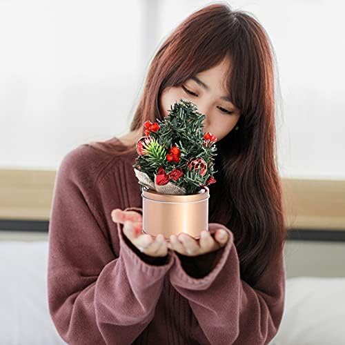 Toyvian comprimido árvore de Natal Mini pinheiro artificial em miniatura em miniatura árvore pequena planta de casa em vaso para