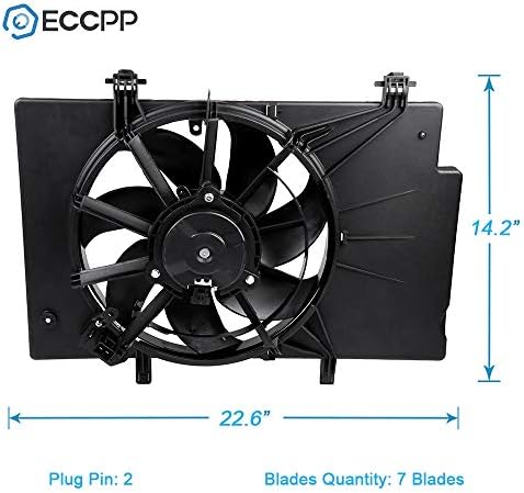 Conjunto de ventilador de resfriamento do radiador do condensador ECCPP FO3115186 Substituição Fit para 2011-2017 para Ford para Fiesta 1.0L 1.6L