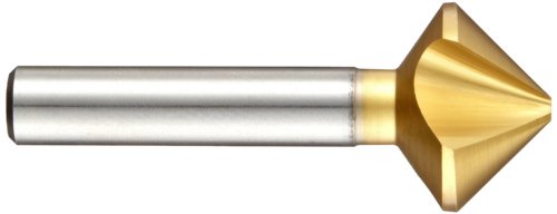 Magafor 4831 Série Cobalt Aço de aço único Catrocrendo, revestimento de estanho, 3 flautas, 90 graus, haste redonda, 0,394 Shank