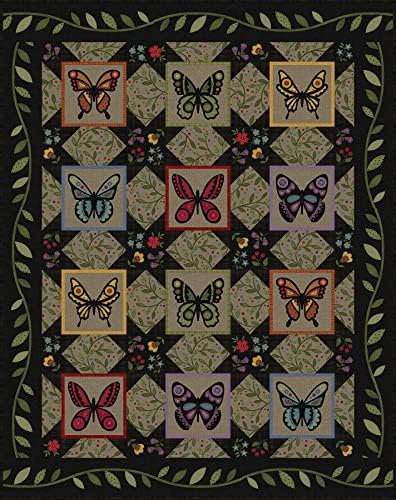 BONNIE SULLIVAN BONNIE's Butterflies Flannel Butterflies & Blossoms Quilt Kit Maywood Studio, Sorteado