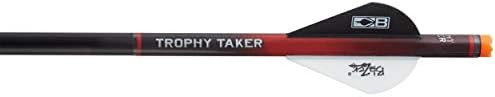 Trophy Taker encolher fletch - tubo vermelho / 2 palhetas de blazer preto e 1 preto