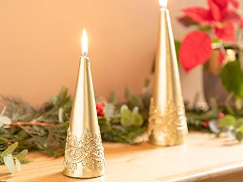 Lamodahome natal royal vela decorativa 5x15cm Gold Ano Novo Ano Novo Série Especial Tabela Centerpieces Para Celebração Navidad