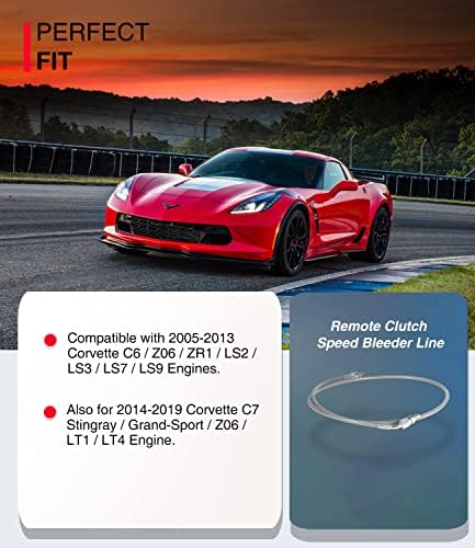 Linha do sangramento da velocidade remota da embreagem para 2005-2019 C6 C7 Corvette, ajuste para Corvette C6, Z06,