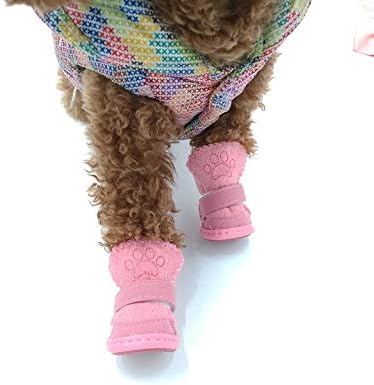 Sapatos quentes de inverno para cães 4pcs/conjunto botas de cachorro fofas neve algodão de algodão, tênis de cachorro