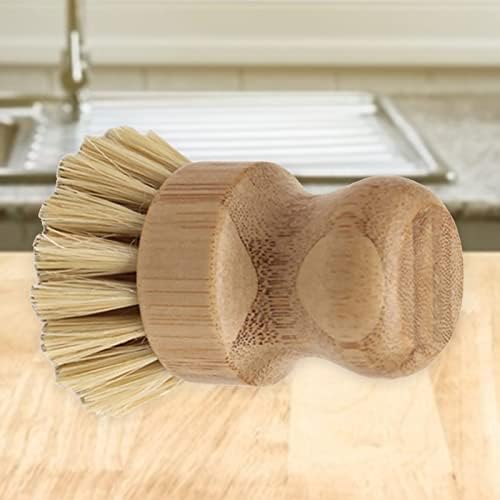 Lavar maconha pincel fácil limpar pratos resistentes pratos de limpeza de bambu sisal