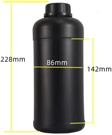 3x 1000ml de cor escura garrafas de armazenamento químico de armazenamento líquido Filme de filme Desenvolvendo Equipamento de Processamento Impressão de Impressão Fotossensível de Resina UV LCD/DLP Garrafa âmbar 1L