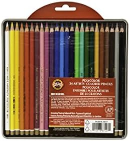 Conjunto de lápis de desenho de policolor Koh-i-i, 48 cores variadas em estanho, 1 cada