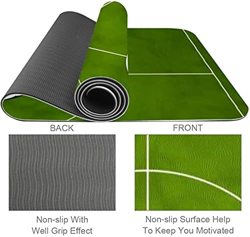 Yoga Mat Soccer Green Field Eco Friendly Non Slip Fitness Exerche Tapete para Pilates e exercícios de piso