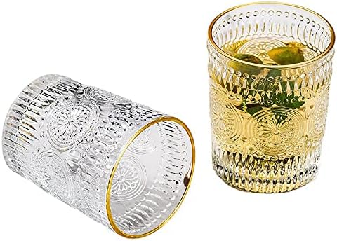 Cathyladi Whisky Glass Carton antiquado Rocks Tumbler de vidro para escocês Liquor Home Bar Whisky Gifts for Men requintado de luxo