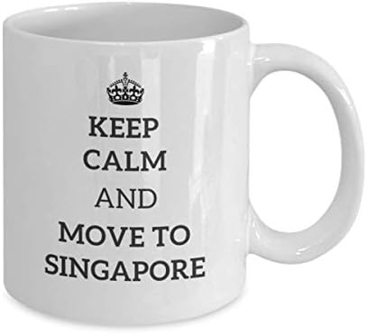 Mantenha a calma e vá para Cingapura Cupa de chá Viajante Casa -marquista Gift Gift Singapore Travel Mug Present