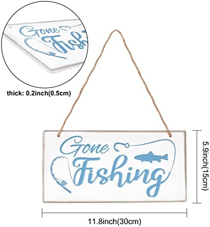 Placa de pesca supere -ã de pesca PVC Placa colorida de porta pendurada placa de porta rústica com barbante de juta Decoração de porta