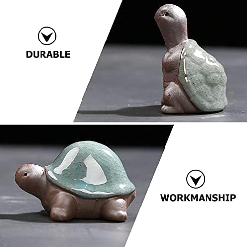 AMOSFUN 2PCS Mini estatuetas de caracóis cerâmica Ornamentos de chá em miniatura Cerâmica Ornamentos de pet ornamentos de fada