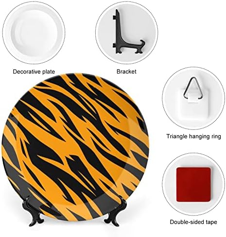 Placas decorativas cerâmicas de listras de tigres de pele de zebra com ornamentos pendurados em china pendurada placas de sobremesa
