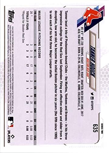 2021 TOPPS 635 Tanner Houck NM-MT RC Rookie Boston Red Sox Baseball