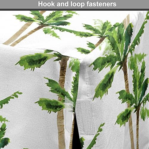 Capa de Crate de cães de Palm Tree Ambesonne, padrão florestal de estilo aquarela de ecologia de crescimento de árvores de
