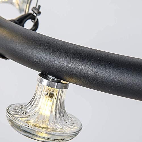 Lustres delicados G4 Candelador de vidro pós -moderno Minimalista Moda Hotel Lighting Iron Pinging Lights redonda em cogumelo preto Candelieiro de lustre de lâmpada de lâmpada de lâmpada de lâmpada