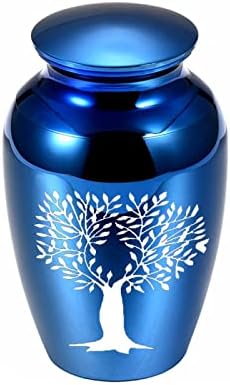YHSG Tree of Life Mini Cremação Urna, Urna Memorial Urn Funeral Adequada para Animais de Pet ou Humanos, Azul, 5pcs