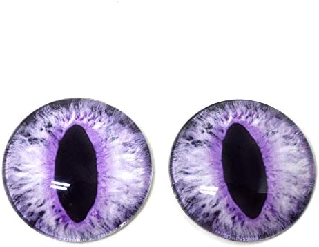 40mm de vidro de vidro grande olhos roxos de gato ou olhos de dragão cabochons para esculturas de taxidermia de boneca de arte