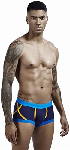 BMISEGM Rouphe Men mass respirável confortável na cintura baixa sexy respirável colorido de cor sólida boxer