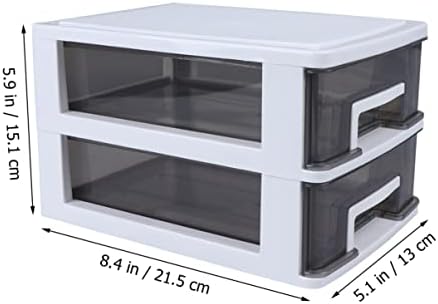 Nolitoy Plástico gaveta armário de 2 camadas empilhamento de armazenamento de armazenamento gaveta tipo armário de quadros brancos