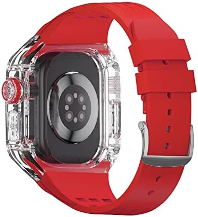 Banda de estojo de modificação Nibyq 49mm para Apple Watch 49mm Silicone Strap transparente Case Sport para Iwatch Series Ultra 8