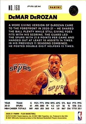 Demar DeRozan 2020-21 Fanáticos de fluxo de panini Ice rachado #160 nm+ -mt+ NBA Basketball Spurs