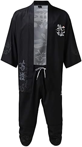 XXBR Mens Chinês Kimono define solto aberto com drape