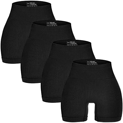 Campsnail 4 pacote de mochila shorts femininos - nervuras com nervuras de cintura alta de ginástica