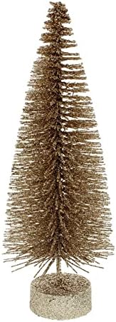 A coleção de ponte Coleta Champagne Glittered Bottle Brush Tabletop Pine Tree
