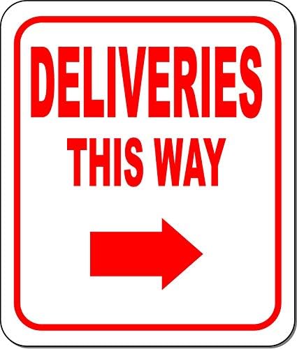 Entregas dessa maneira com flecha direita Sinal ao ar livre - Instruções de entrega de driver de entrega para meus pacotes da , FedEx,