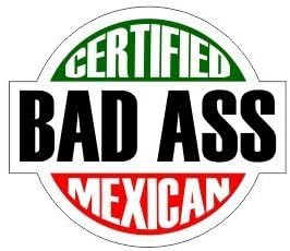 3PCS certificado Bad Ass mexicano Hard -chapéu/capacete de capacete adesivo de decalque de vinil