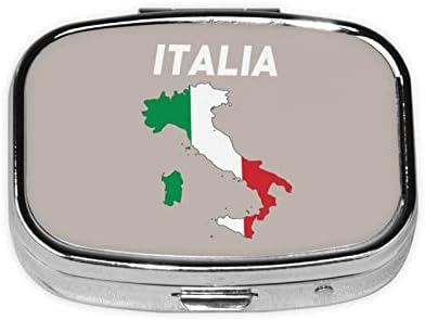 Itália Italy Flag Italian Square Mini Box Box Metal Medic Medicine Travel Travel Caso de comprimidos portáteis amigáveis