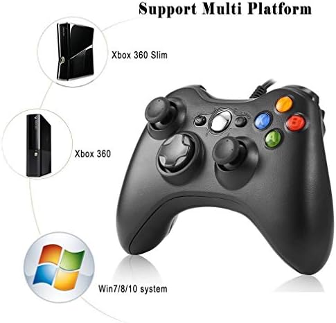 Controlador Wired para Xbox 360, TGJOR WIDED USB GAME GAME GamePad Joystick com ombros para Microsoft Xbox & Slim 360 PC Windows PC
