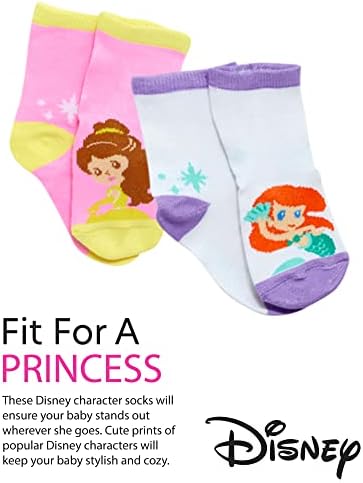 Disney Baby Girl Socks - 12 pacote Minnie Mouse, Daisy Duck, Princess Socks for Infants - Recém -nascidos para meninas