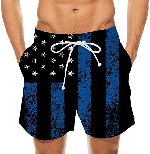 Mens shorts de natação rápida seca 5 American Flag Swim Trunks Board Shorts Award de banho com revestimento de malha